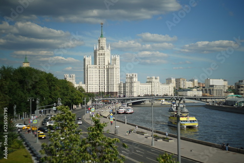  Stalin s high-rise  on the bank of the Moscow River. Embankment of the Moscow river