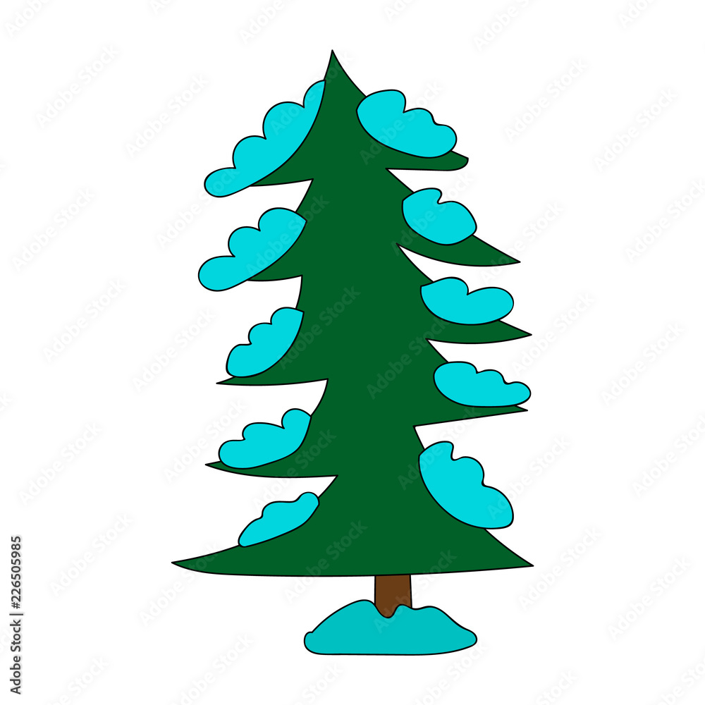 Christmas tree and snow Christmas tree and snow