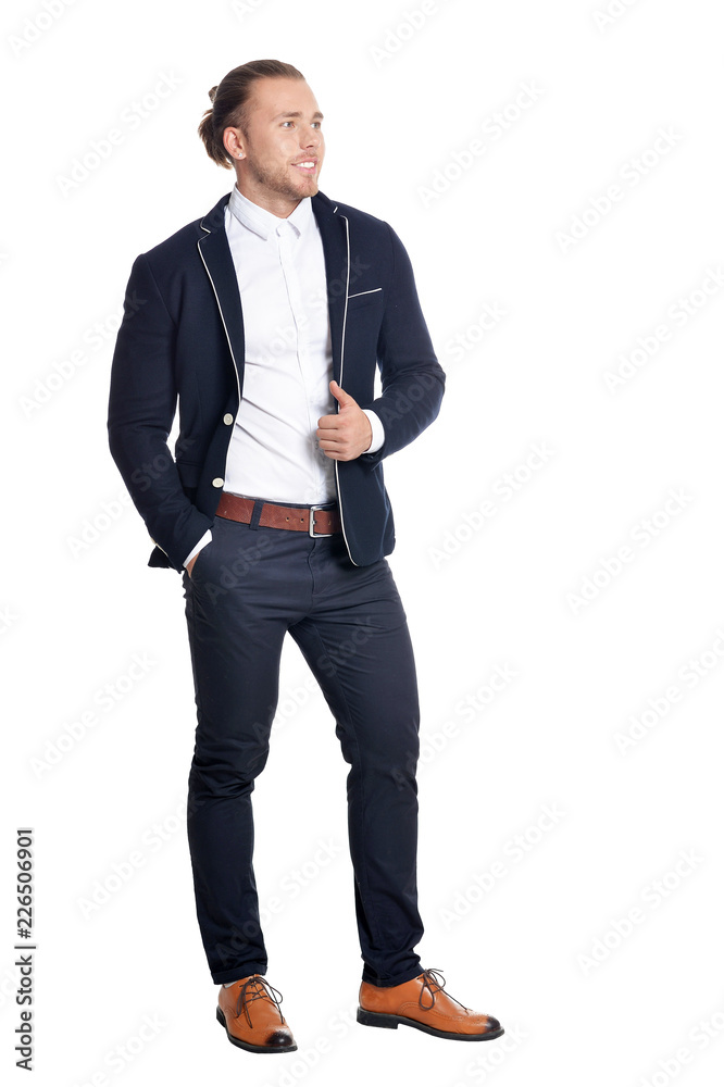 Portrait of handsome young man on white background Portrait of handsome young man on white background
