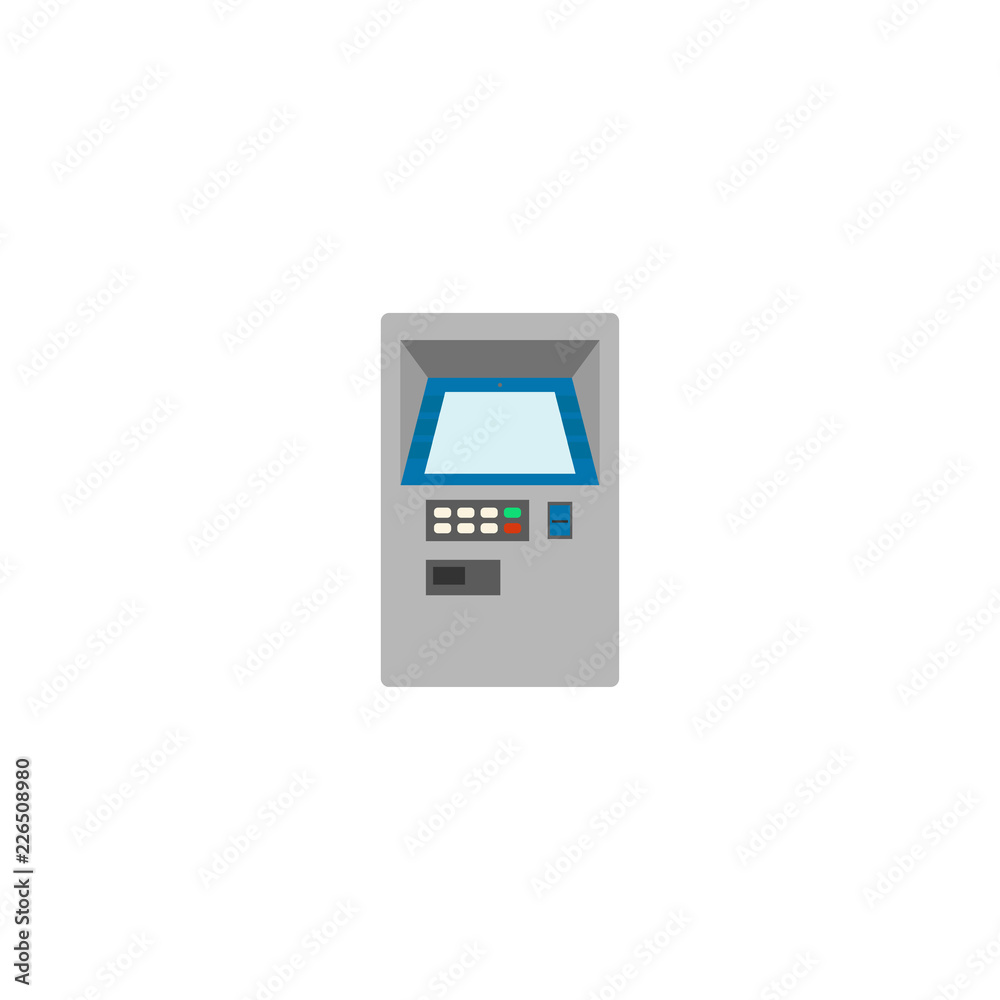 ATM, The process of obtaining cash using a plastic card and a special bank machine. Vector illustration of a financial financial operation. ATM, The process of obtaining cash using a plastic card and a special bank machine. Vector illustration of a financial financial operation.