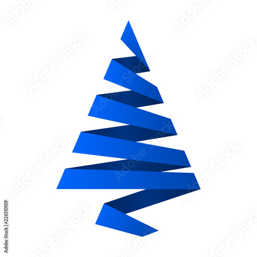 Sapin Origami Bleu