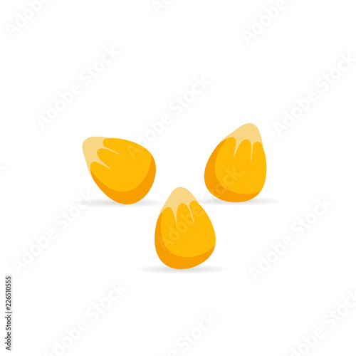 Corn flat icon with shadow on a white background