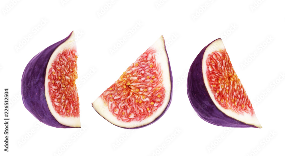 Pieces of figs on a white background Pieces of figs on a white background