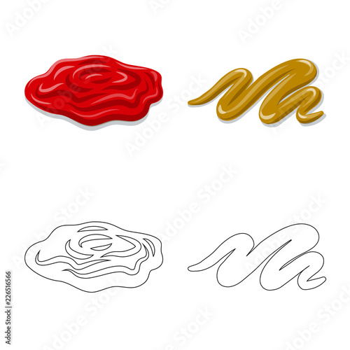Vector illustration of burger and sandwich icon. Set of burger and slice stock vector illustration.