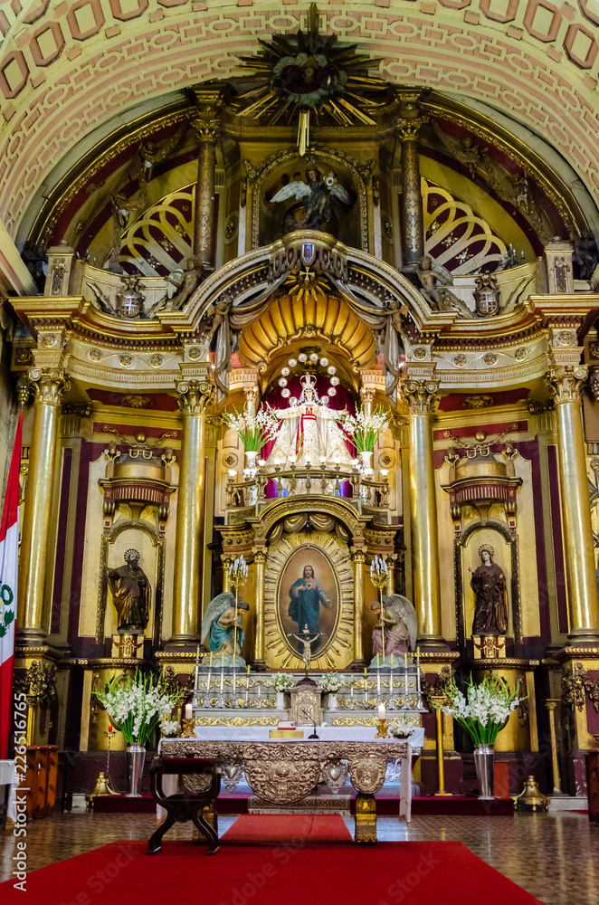 ALTAR IN A CHURCH IN LIMA, PERU