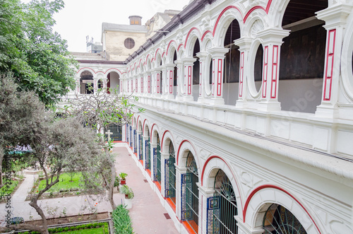 Runway with trees in Basilica and Convent of San Francisco de Lima, Peru photo