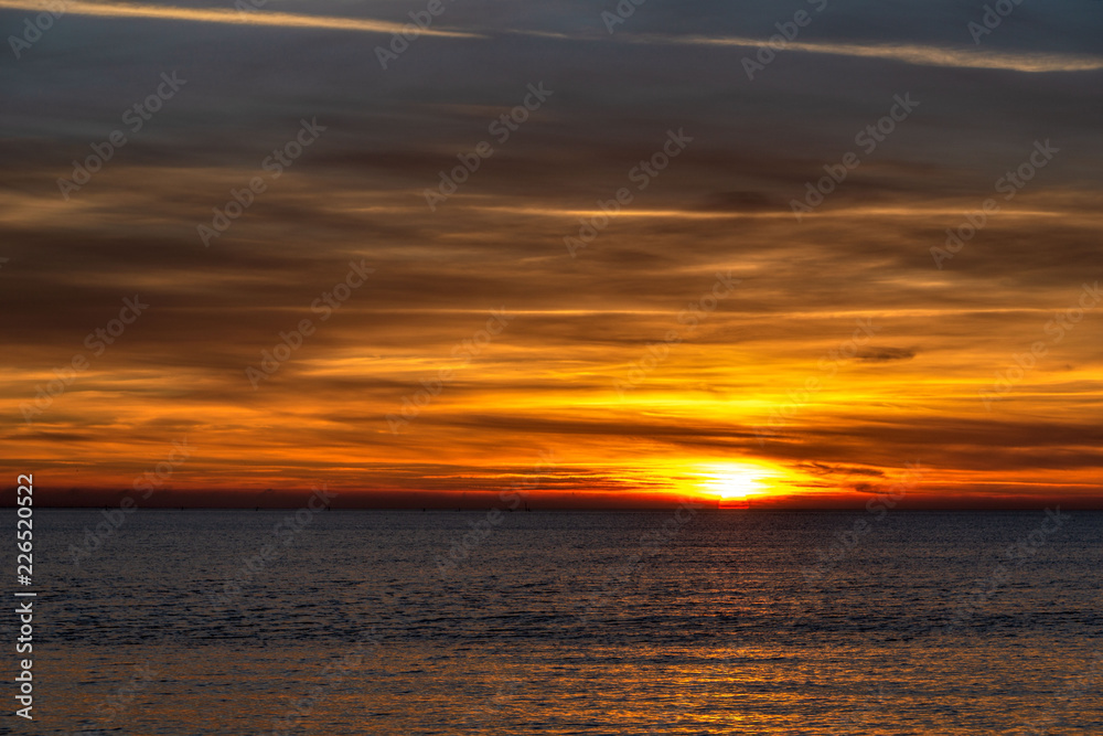 sunset over the sea