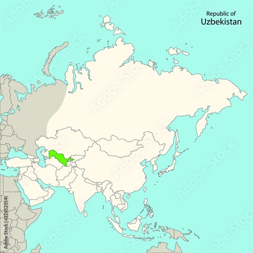 map of asia  uzbekistan  vector illustration