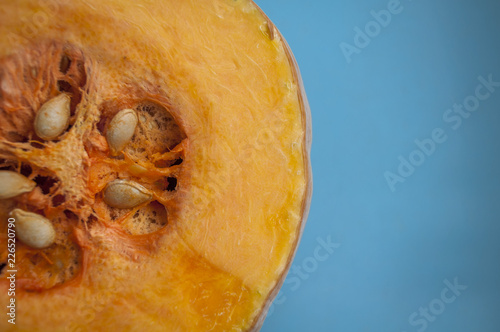 pumpkin on a blue background