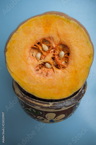 pumpkin on a blue background