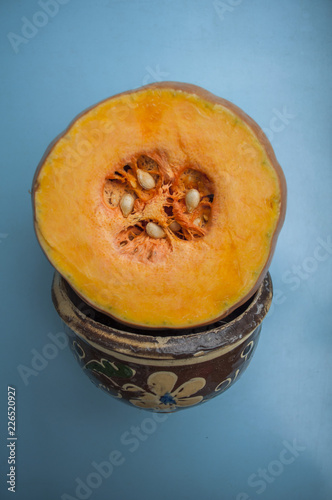 pumpkin on a blue background