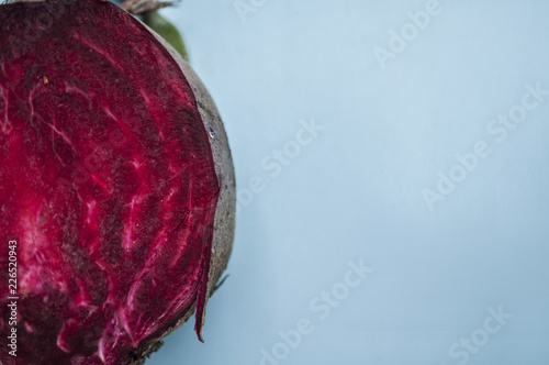Beet on a blue background