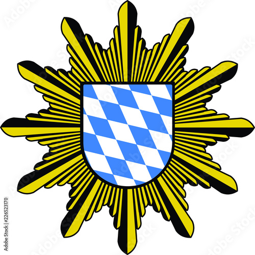 Bavarian police coat of arms or crest, vector illustration 