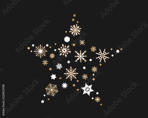 Schneeflocken in Sternform
