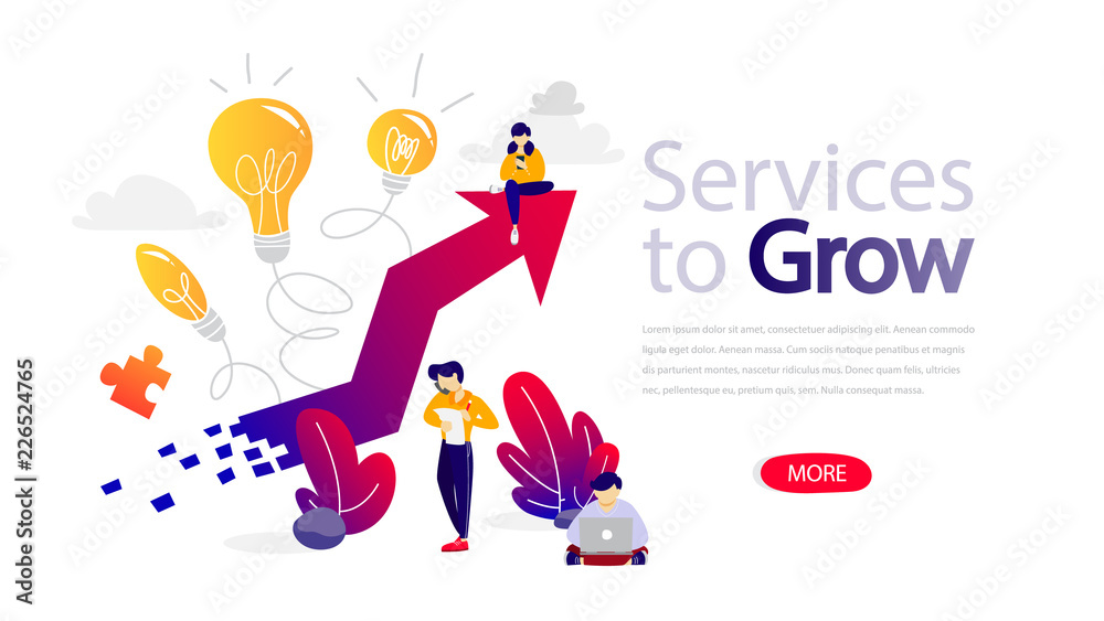 Services to grow horizontal banner for website.