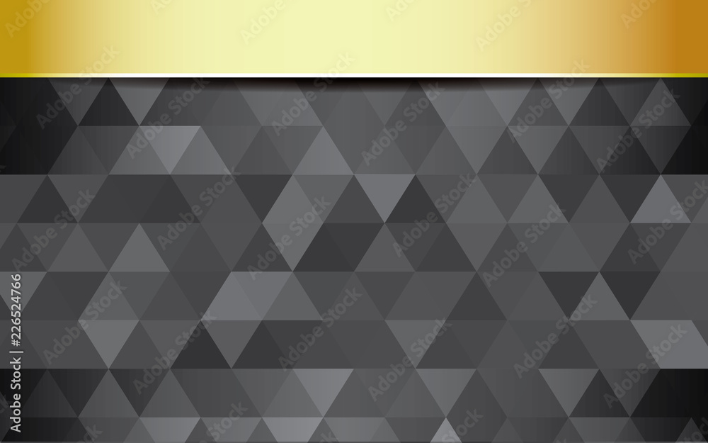 Obraz premium Abstract background of black triangles with golden shape