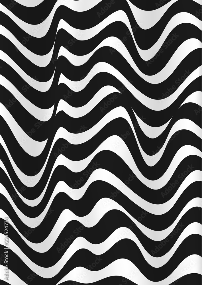 Black and white lines. Musical waves, equalizer. 3d abstract vector background. Linear art. Motion design. Black and white lines. Musical waves, equalizer. 3d abstract vector background. Linear art. Motion design.