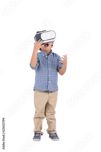 VR glasses player amazed