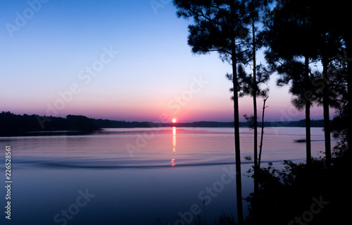 Early morning sunrise over the lake