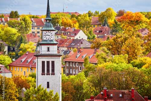Szczecin cityscape in colorful autumn, Poland