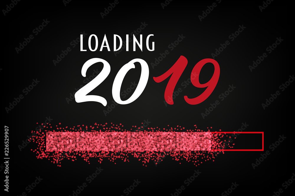 2019 in rot auf schwarzem Hintergrund