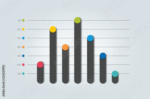 Flat chart, graph. Simply color editable. Infographics elements.