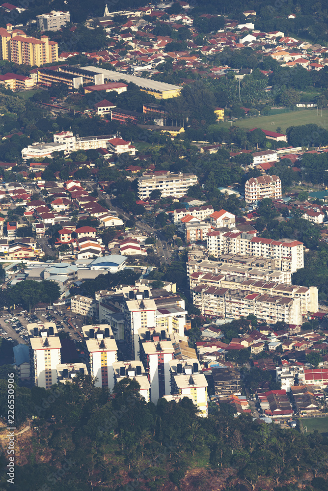 Penang cityscape, view from Penang hills