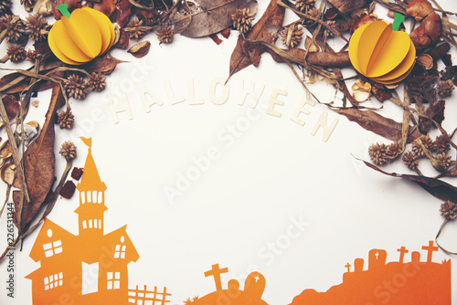 Halloween paper cut isolate...