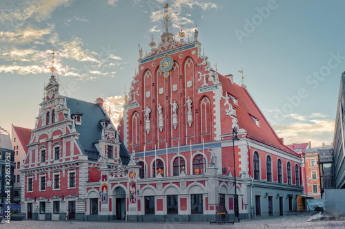 Riga, Latvia. House Of The Blackheads At Town Hall Square