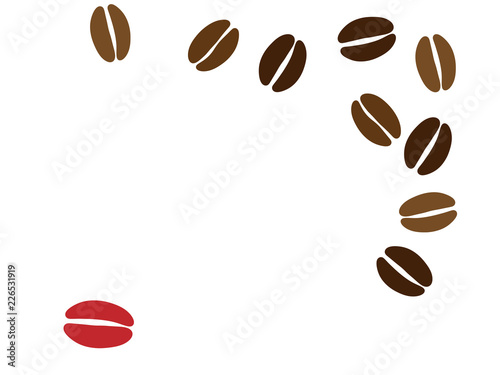 散らばるコーヒー豆