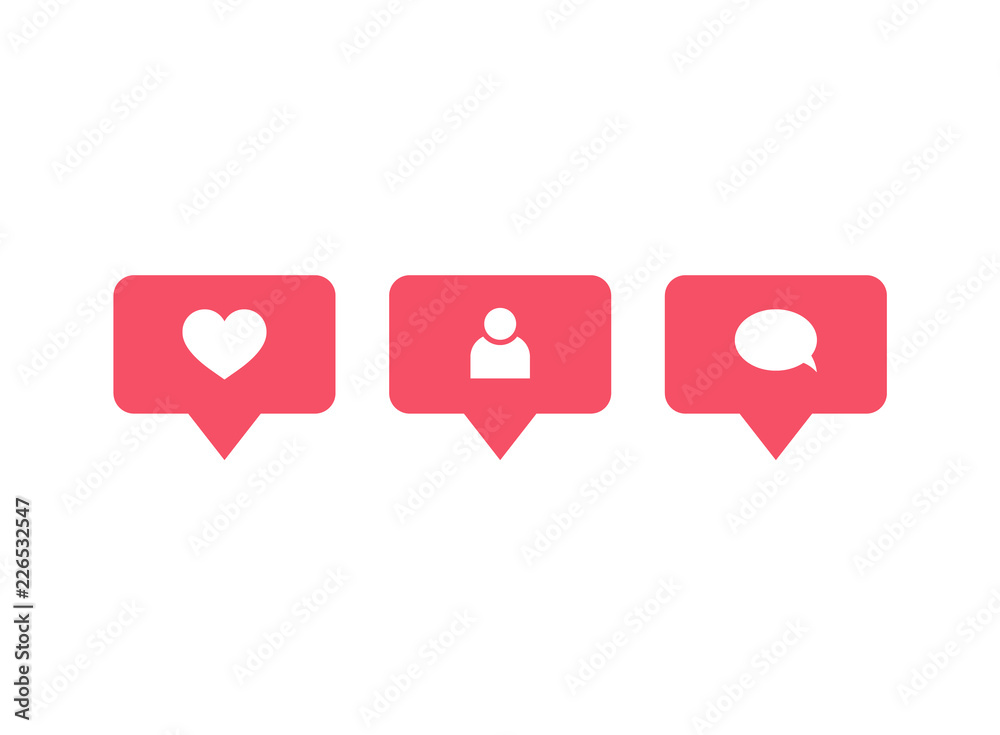 Counter Notification Icon. Element for social network, web, ui, mobile, app. Vector illustration. EPS 10