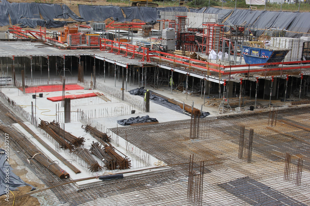 Großbaustelle eines Bürogebäudes