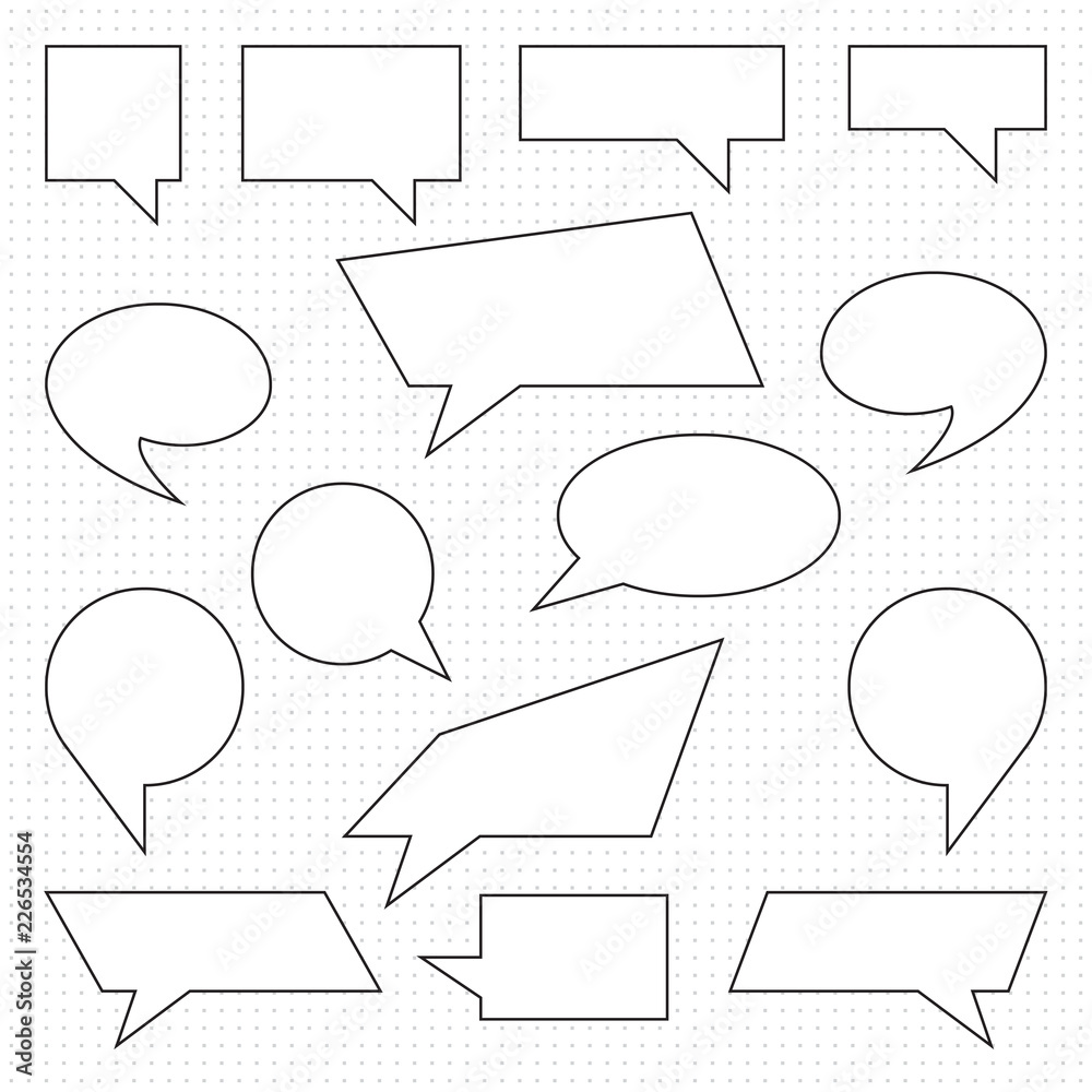 Set of Speech Bubbles. Vector illustration.