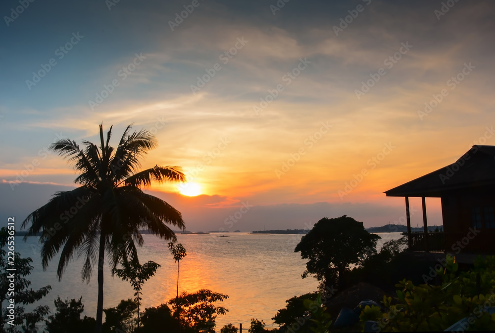 Golden Sunset Wonderful Bintan Indonesia Golden Sunset Wonderful Bintan Indonesia