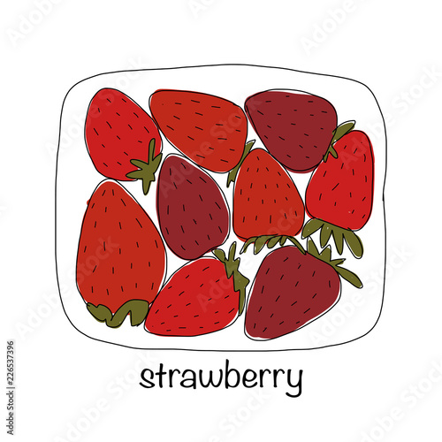 Portion of strawberries, sketch for your design