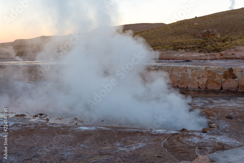 Geyser del Tatio desierto de Atacama en el norte de Chile