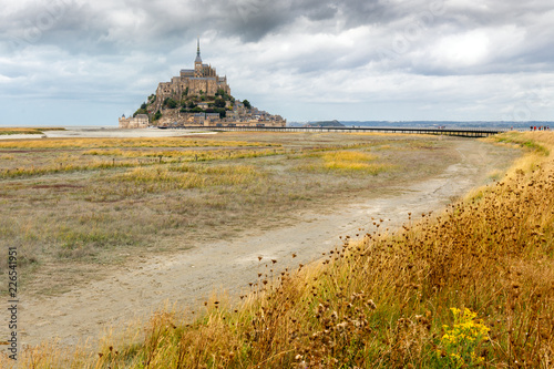 The Mont Saint Michel under dramatic sky