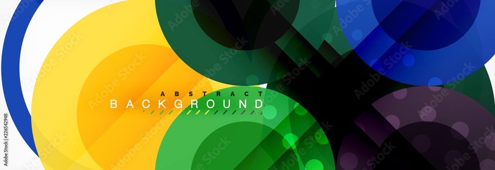 Fototapeta premium Abstract colorful geometric composition - multicolored circle background