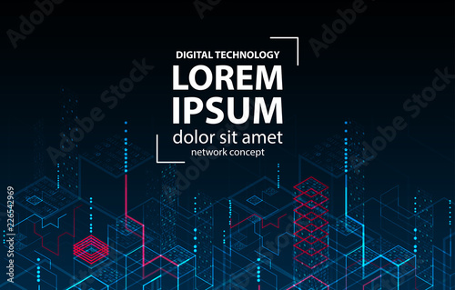 Technology background. Binary computer code.  Vector illustration.