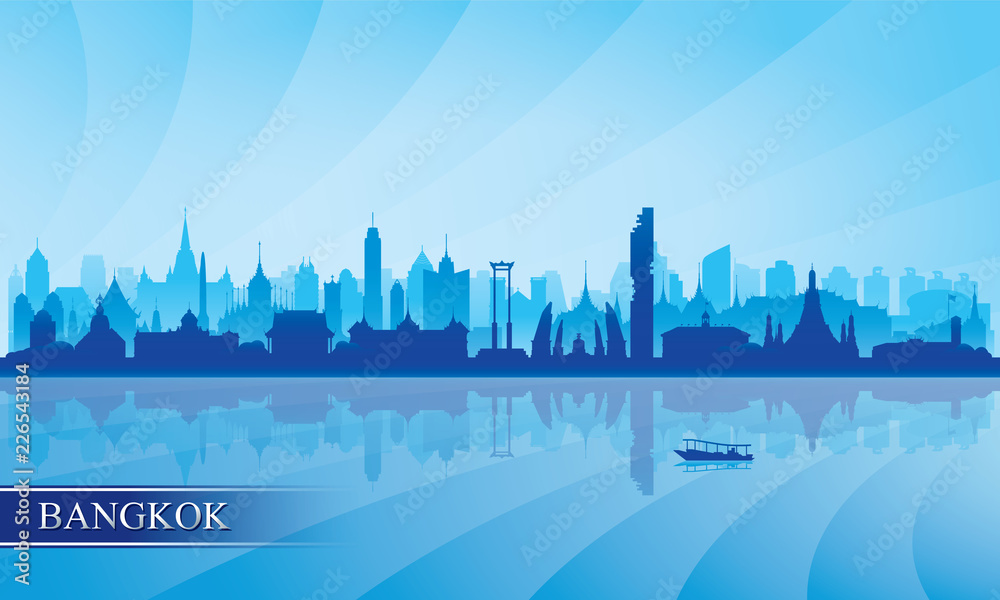 Obraz premium Bangkok city skyline silhouette background