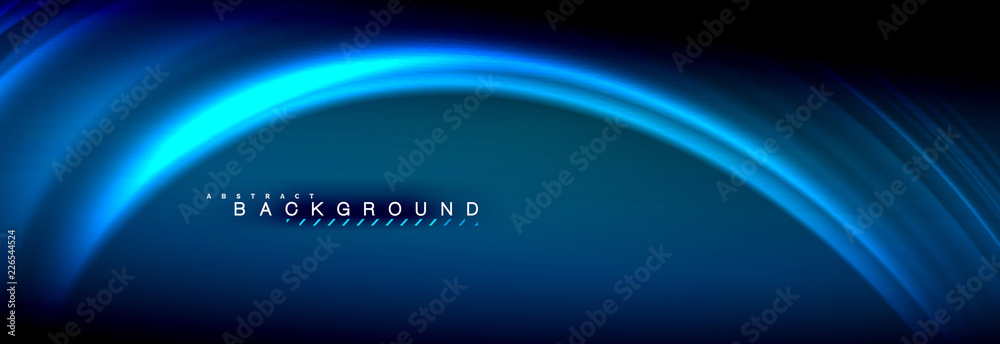 Neon glowing fluid wave lines, magic energy space light concept, abstract background wallpaper design Neon glowing fluid wave lines, magic energy space light concept, abstract background wallpaper design