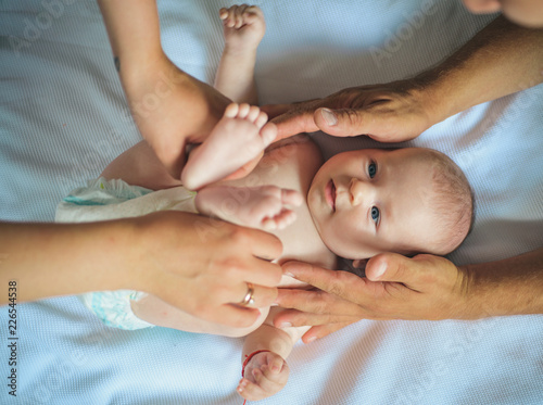 Family gym time. Newborn baby do gymnastics. Gymnastics routine for newborn. Family where caring care come to you