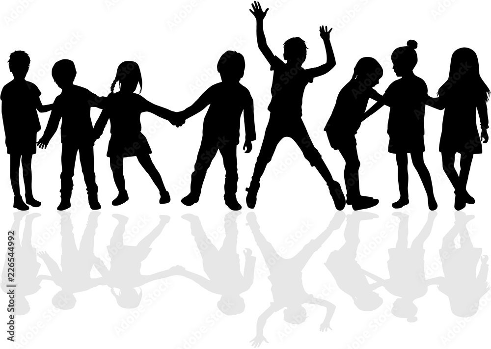 Dancing children silhouettes. Dancing children silhouettes.