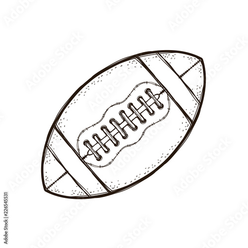 American football ball isolated. Coloring book