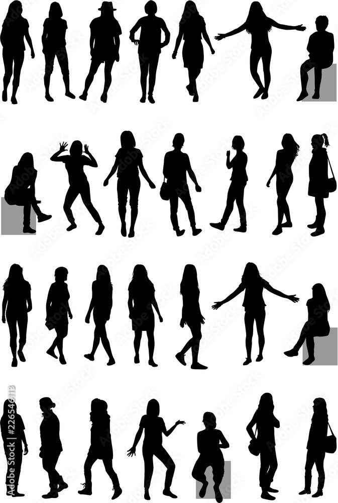 Women silhouettes. Large collection. Women silhouettes. Large collection.