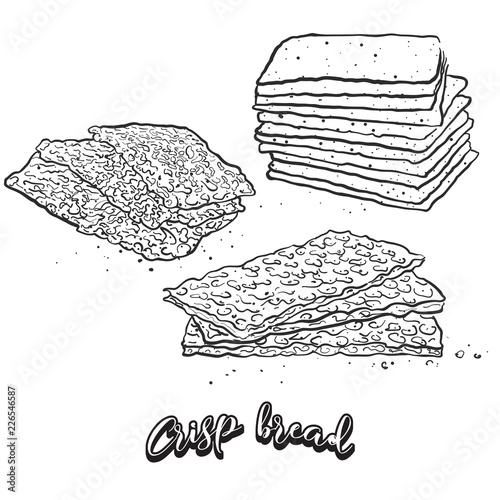 Hand drawn sketch of Crisp bread