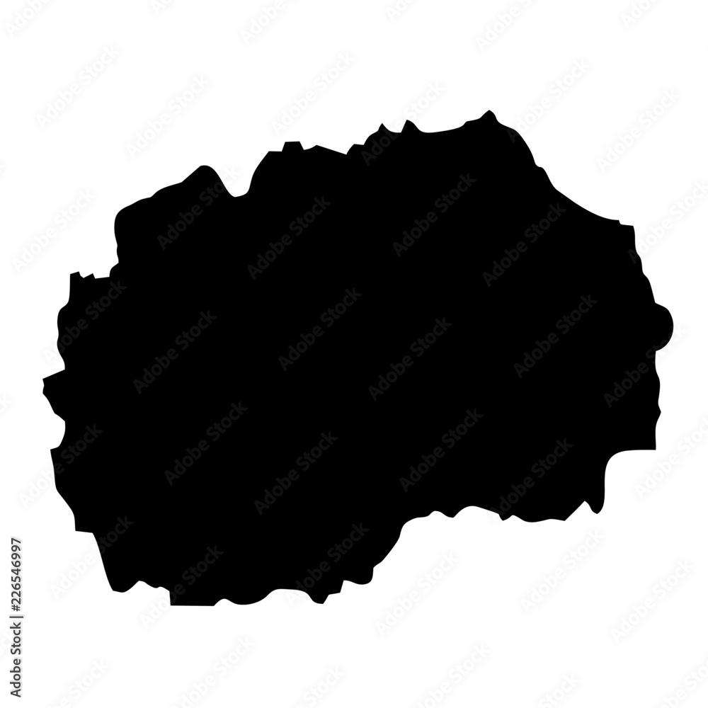 Black map country of Macedonia