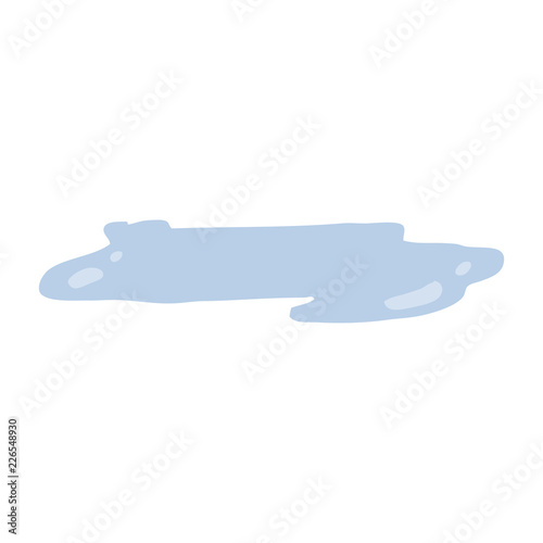 flat color style cartoon water puddle