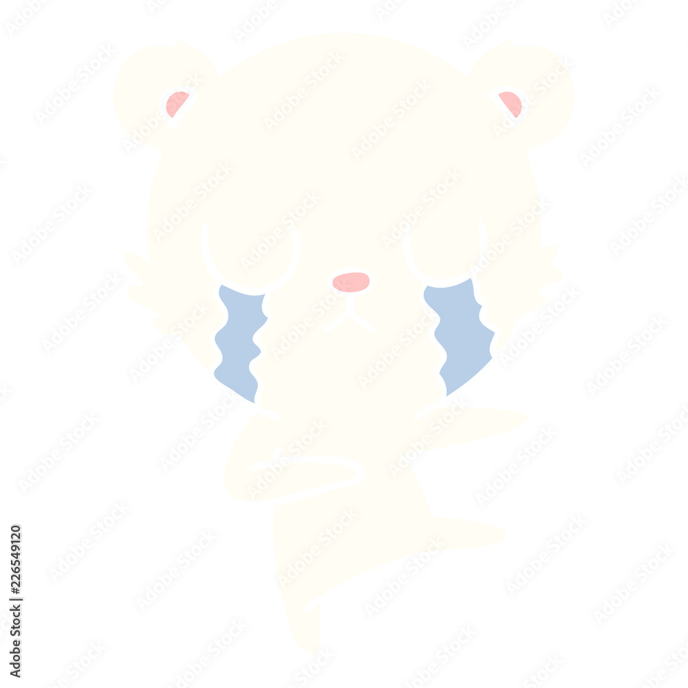 crying polar bear flat color style cartoon crying polar bear flat color style cartoon