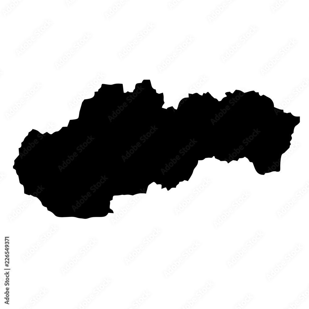 Black map country of Slovakia